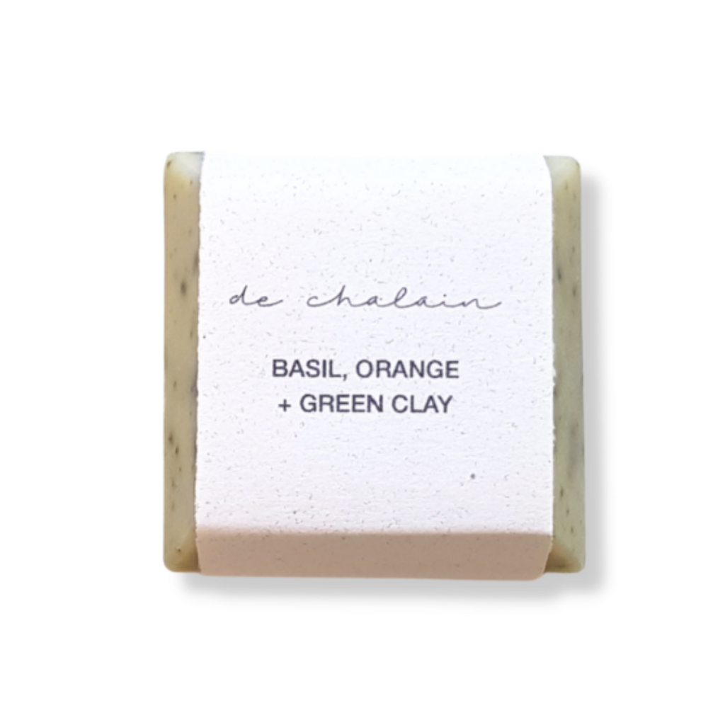 Basil, Orange + Green Clay Soap