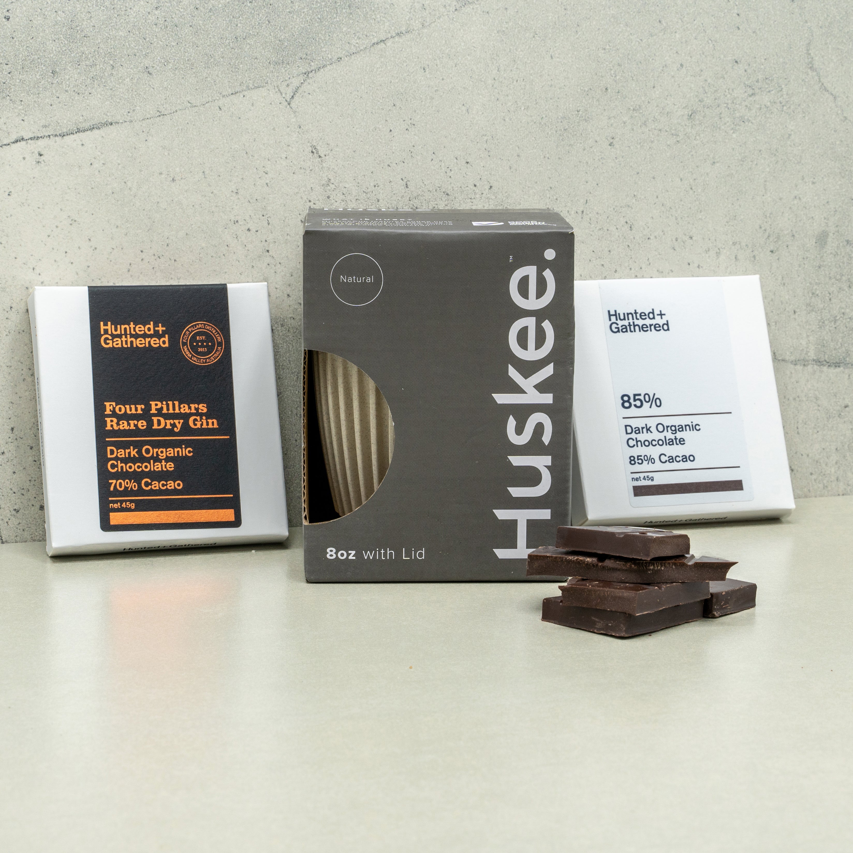 Chocolates + Huskee Cup Package