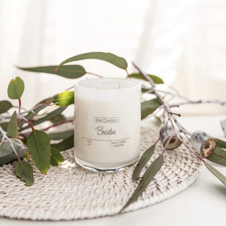 White Glass Candle Bushwalk