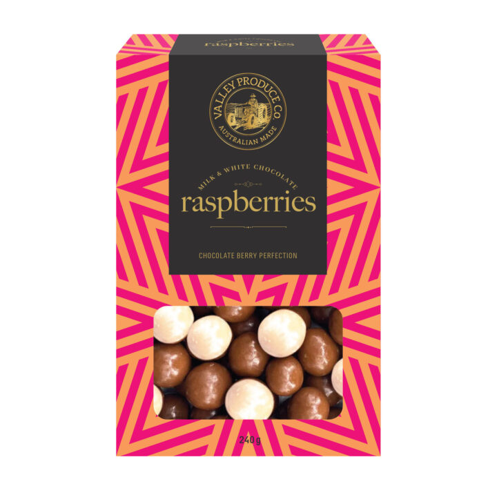 Milk & White Chocolate Coated Raspberries