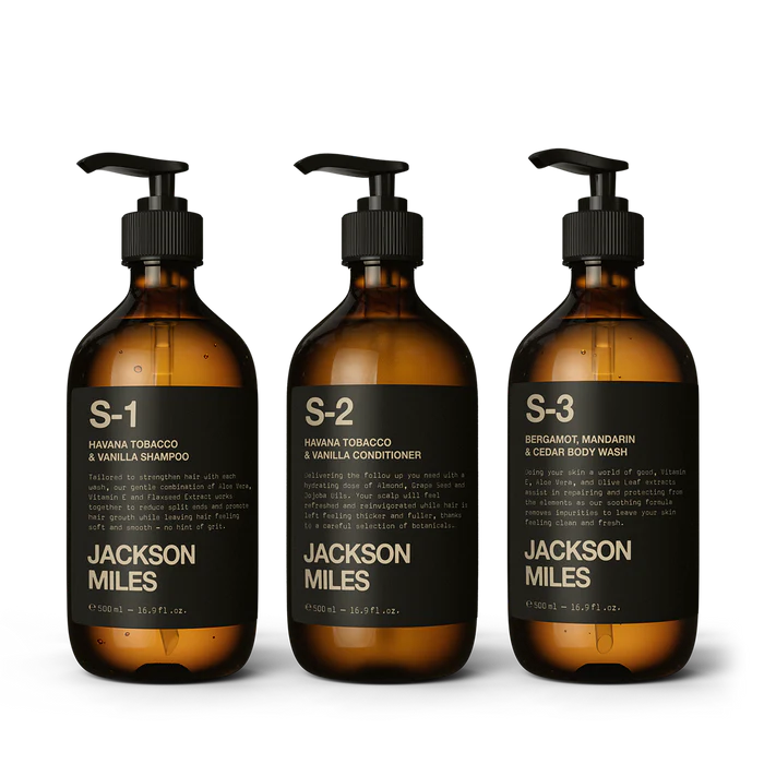 Jackson Miles Essentials Kit (Shampoo, Conditioner, Body Wash)