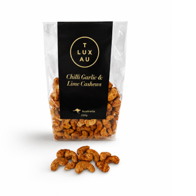 TLux Chilli, Garlic & Lime Cashews 220g